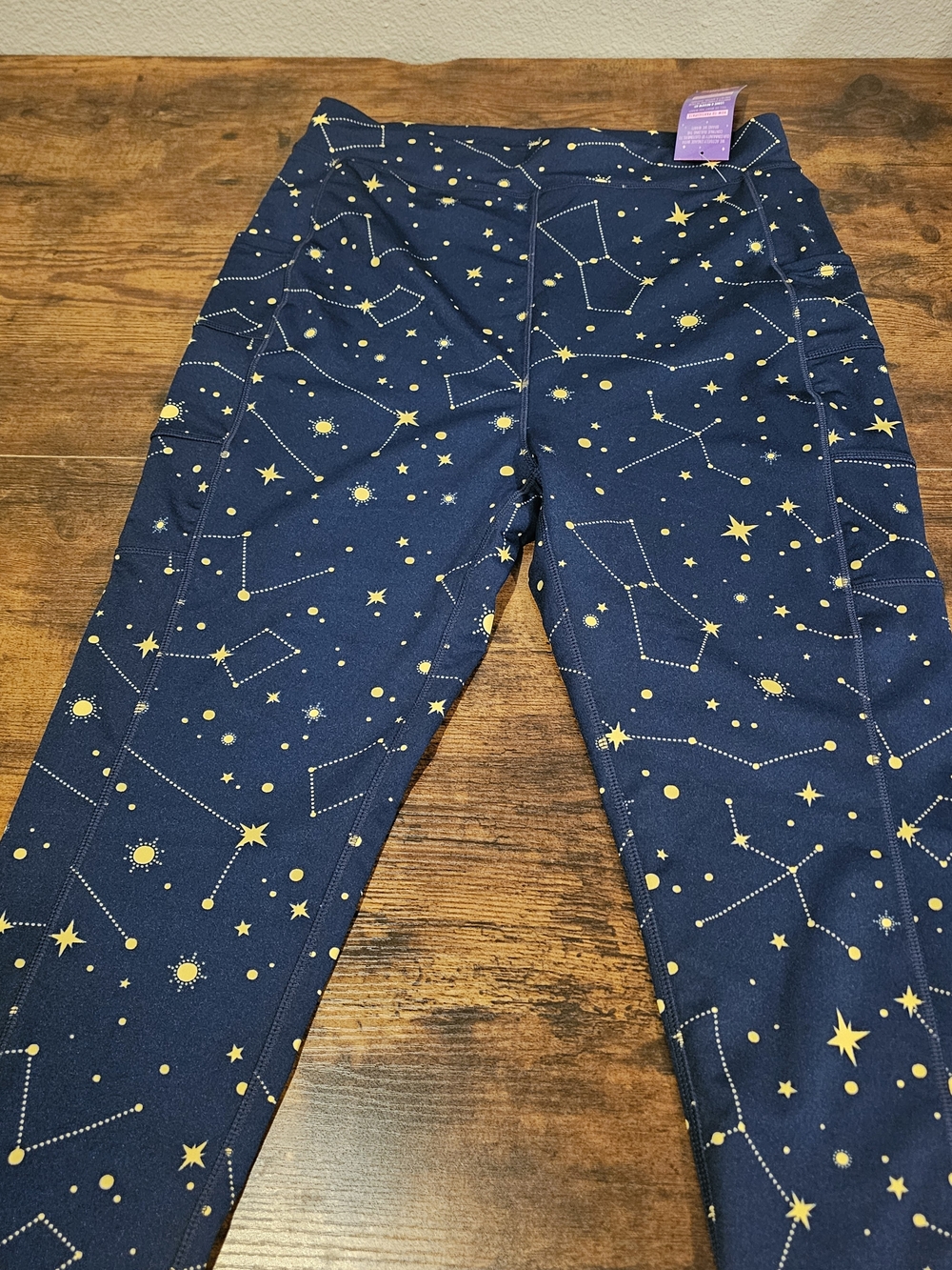NWT POP Fit Navy and Gold Star Constellation Leggings
